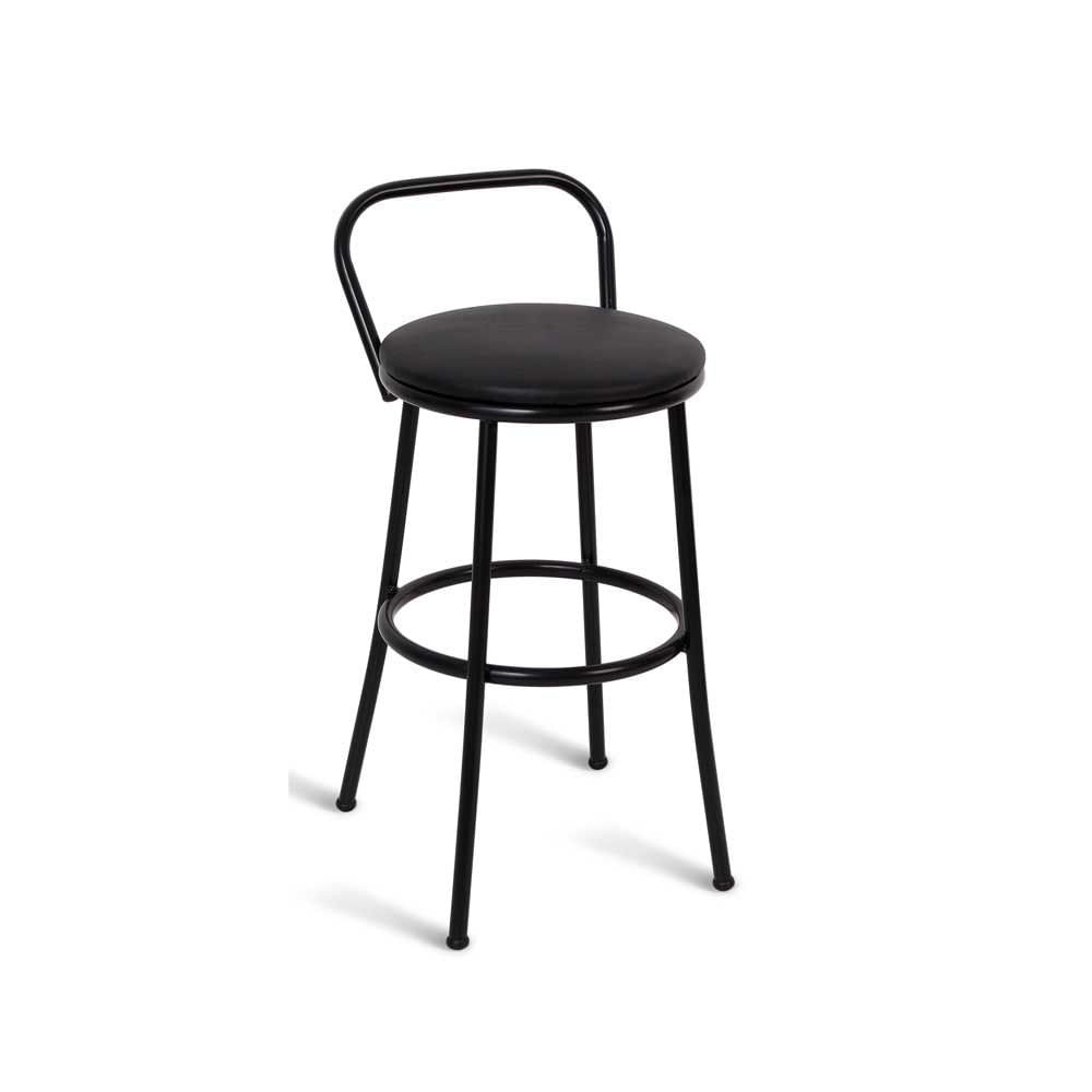 Banqueta Viena 50cm com assento preto Metal Show