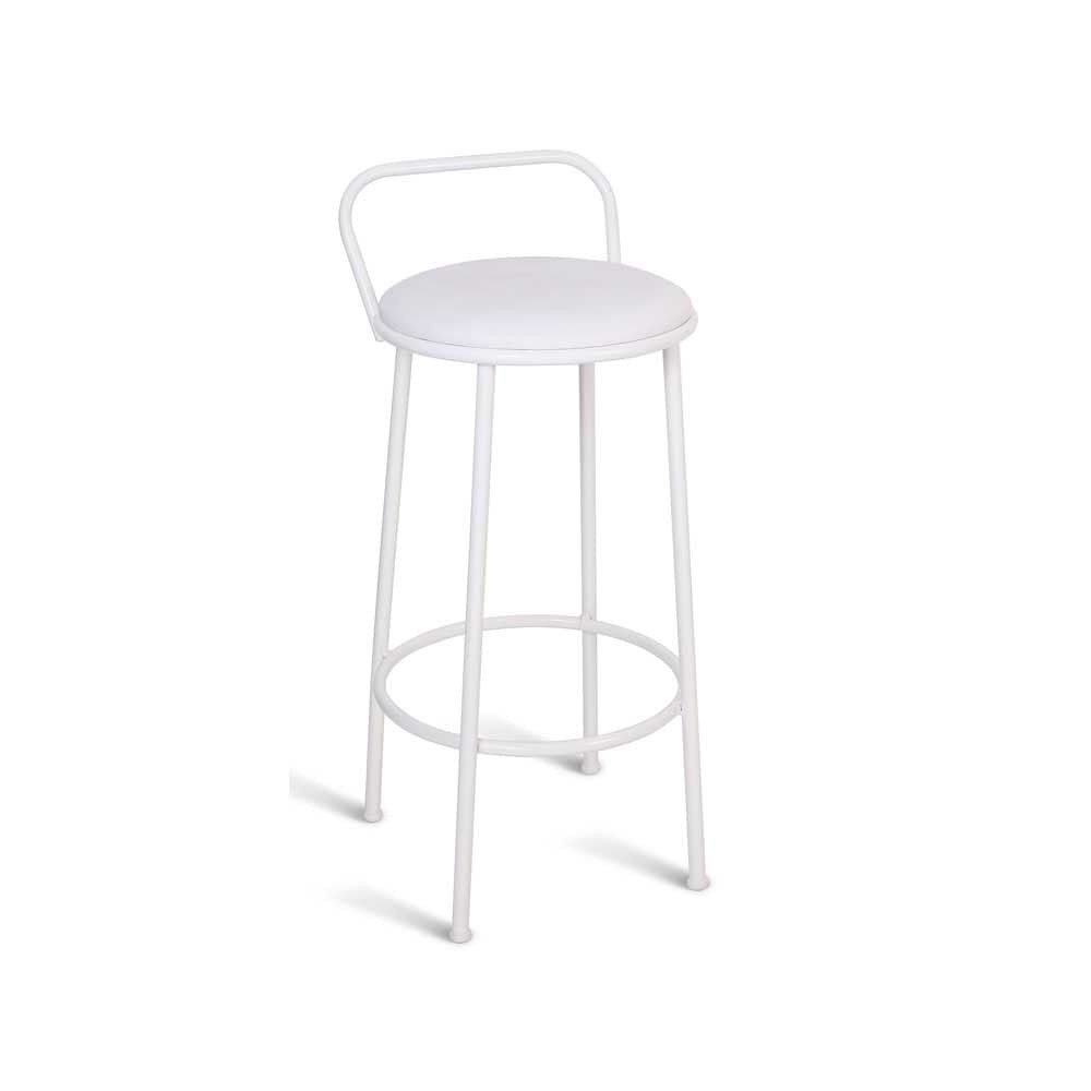 Banqueta Vitória 70cm com assento branco Metal Show