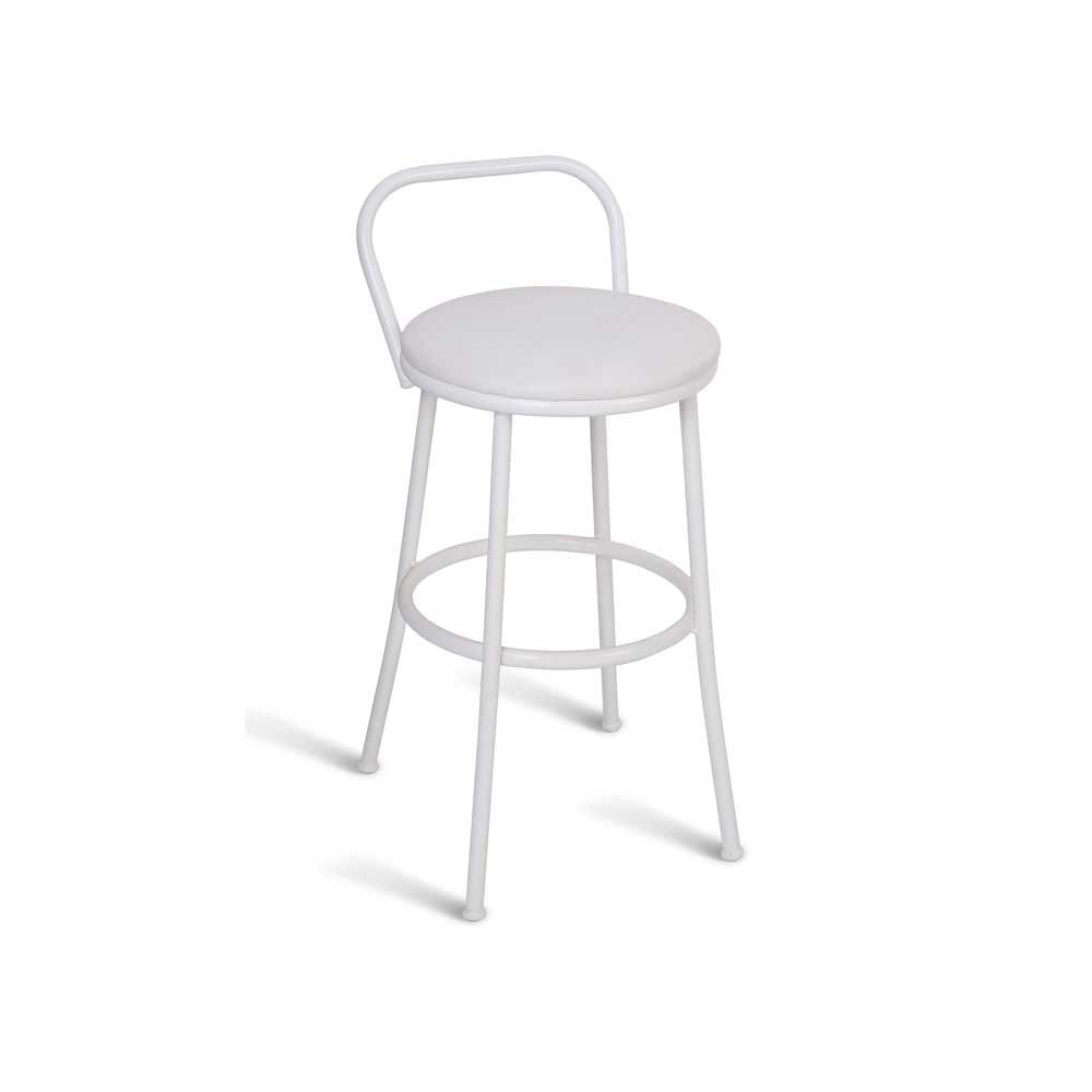 Banqueta Viena 50cm com assento branco Metal Show