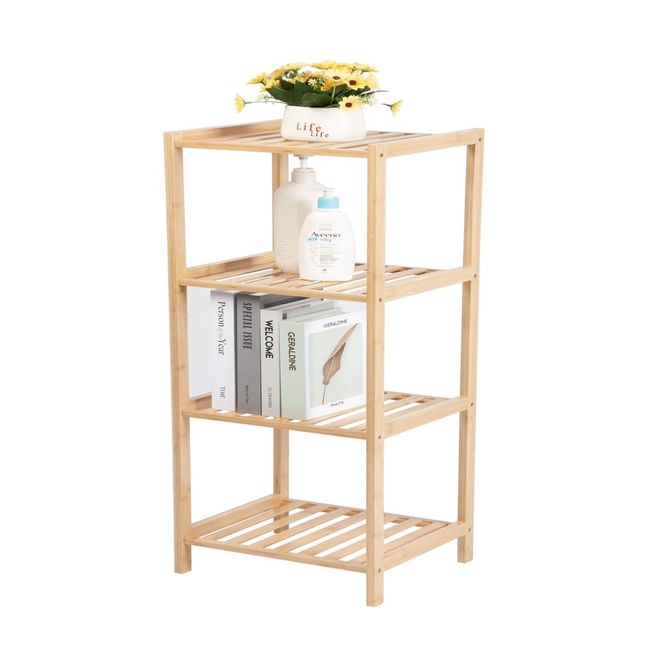 Prateleira De Bambu Com 4 Divisórias Alterna