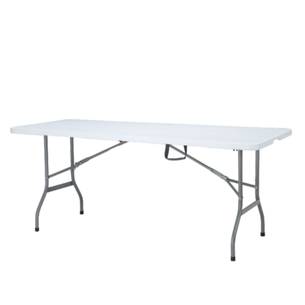 Mesa Em Aço Dobrável 180cmx75cm Branco Coisas e Coisinhas