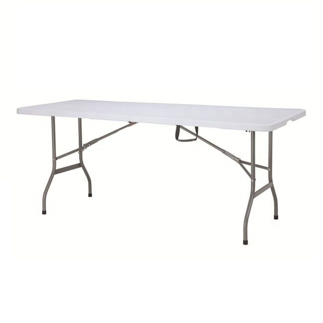 Mesa Em Aço Dobrável 180cmx75cm Branco Coisas e Coisinhas