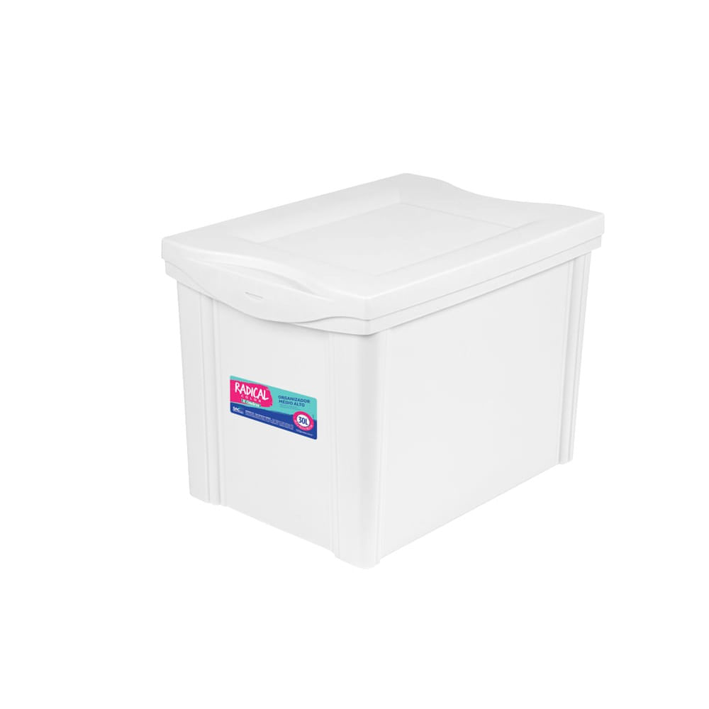 Organizador Alto 30 Litros Radical Color Branco Ordene