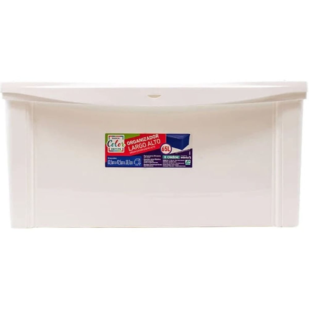 Organizador Largo Alto 65 Litros Radical Color Branco Ordene