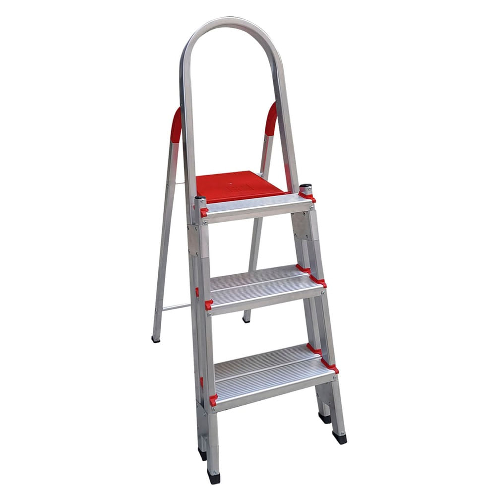 Escada de Alumínio Com 3 Degraus Duplos Com Reforço e Trava Lateral Art Factory