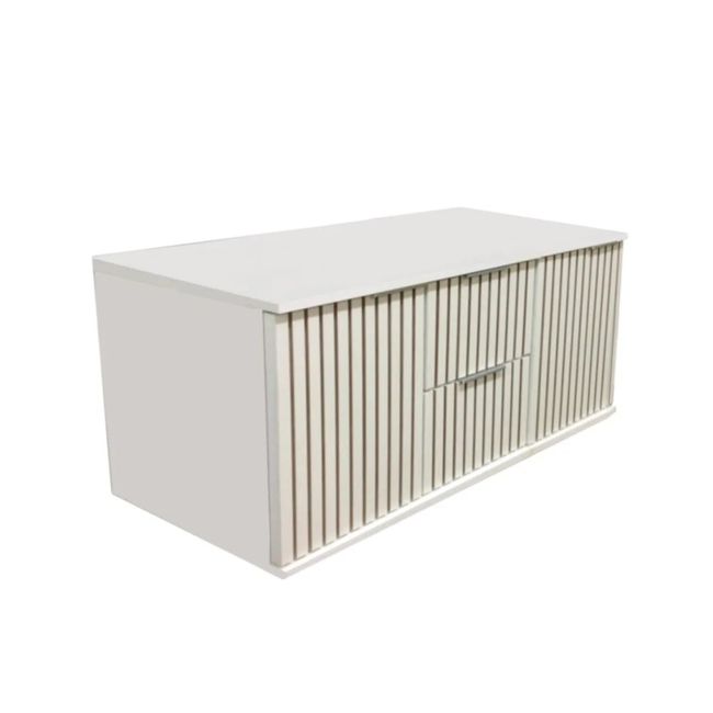 Armário Suspenso Para Banheiro Ripy 100Cm Branco Bumi