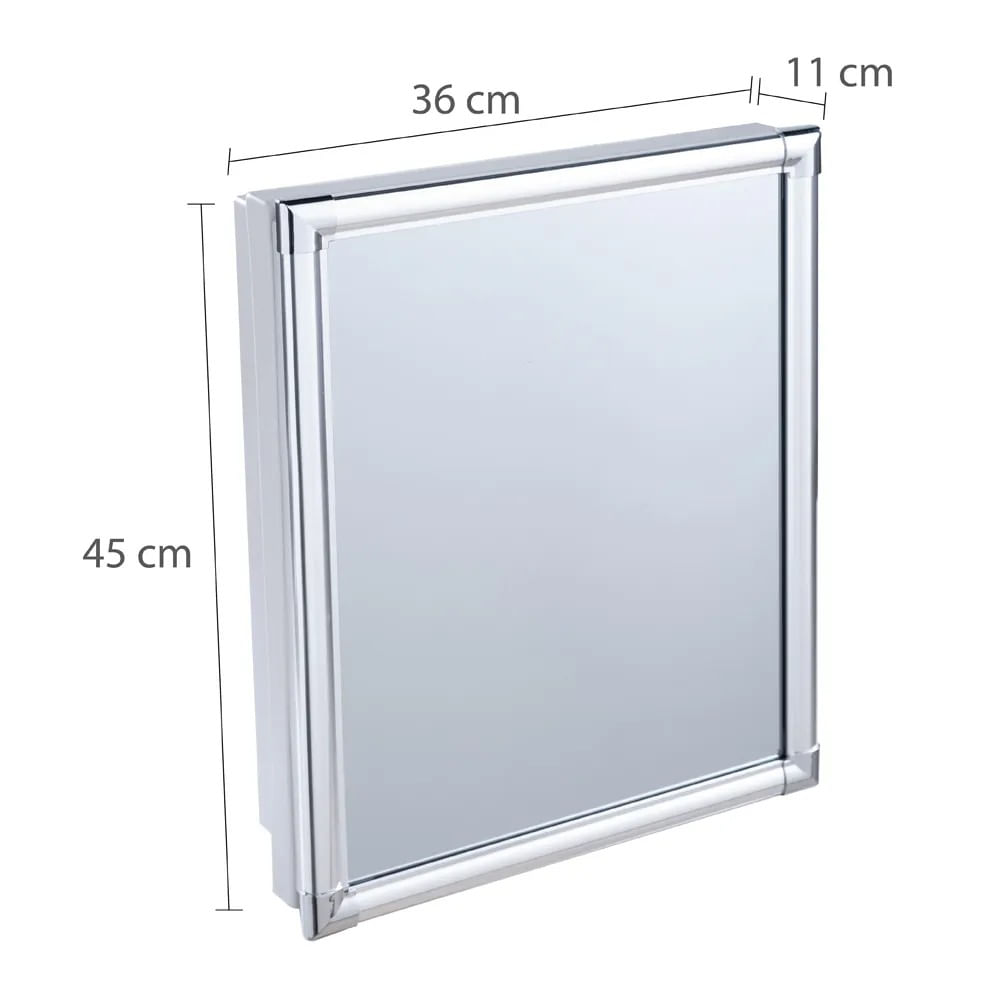 Armário Plástico Versátil com Perfil de Alumínio 36x10x45cm de Embutir e Sobrepor Cinza 2 Astra