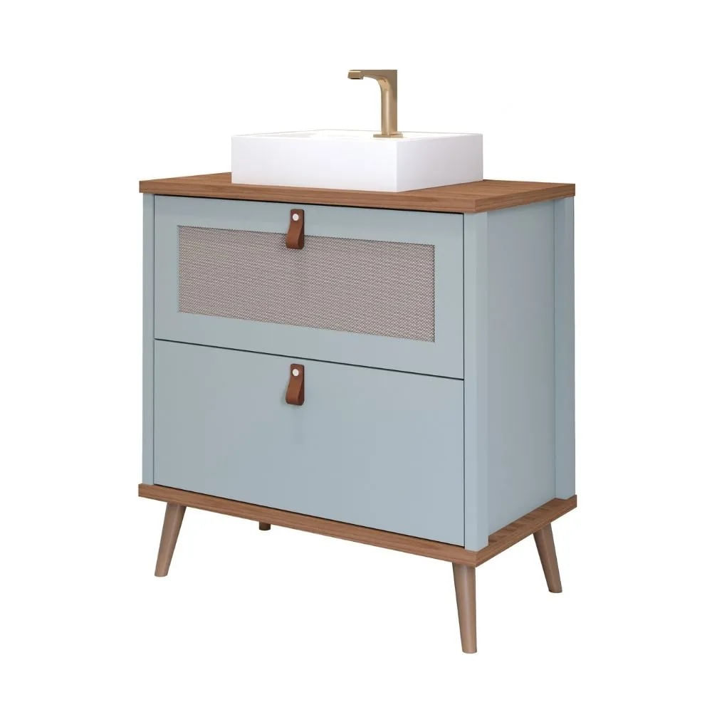 Armário De Banheiro Veneto 80,3X45,1X94Cm Mdf Pistache Freijo Mgm