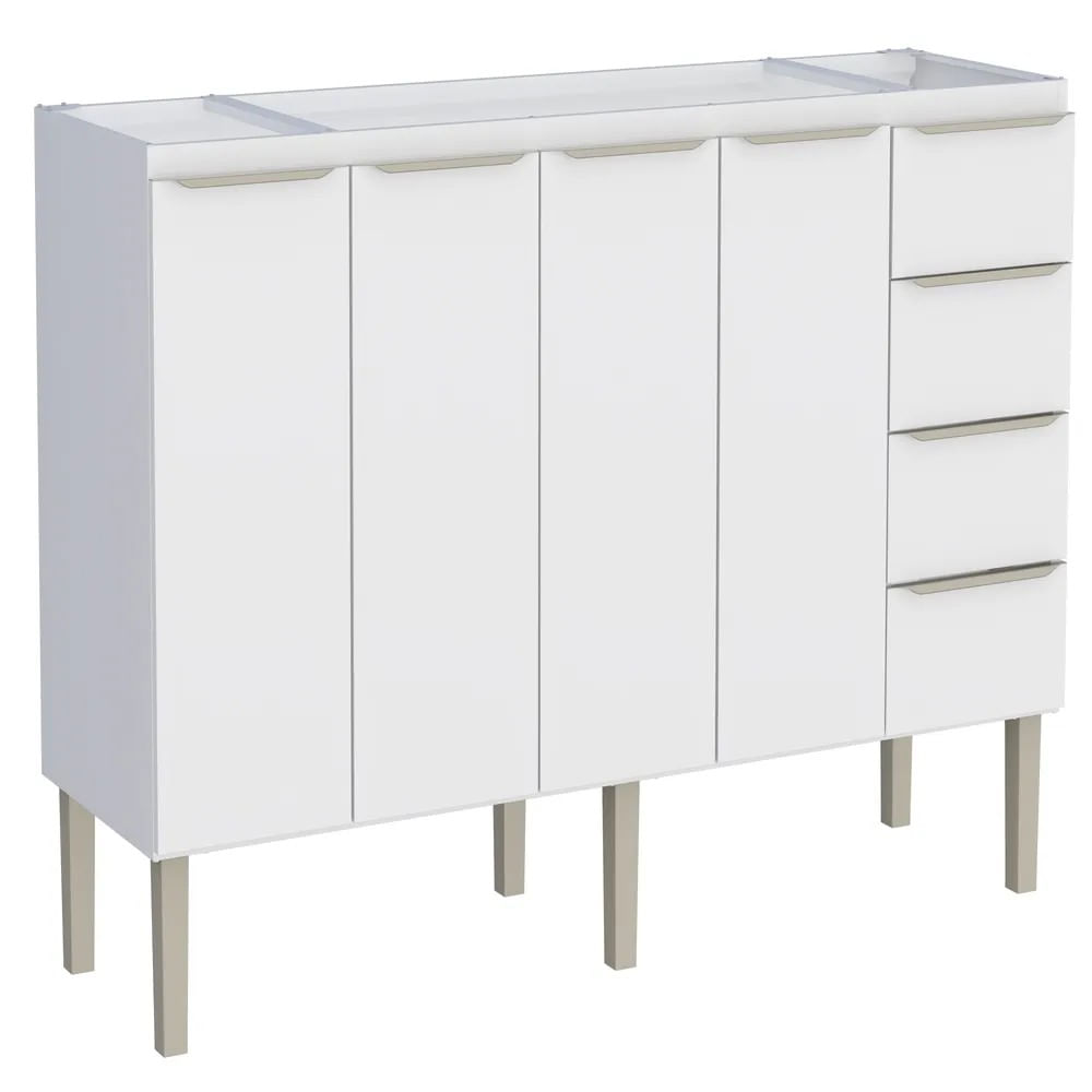 Gabinete Cozinha Aço Flora 174X91X52 Branco Pia 180 Cozimax