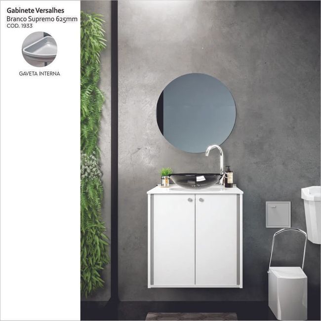 Gabinete Versalhes 625Mm Branco Supremo Crismetal
