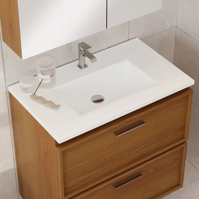 Gabinete Senna 70 Com Bancada De Louça Freijó Astral Design