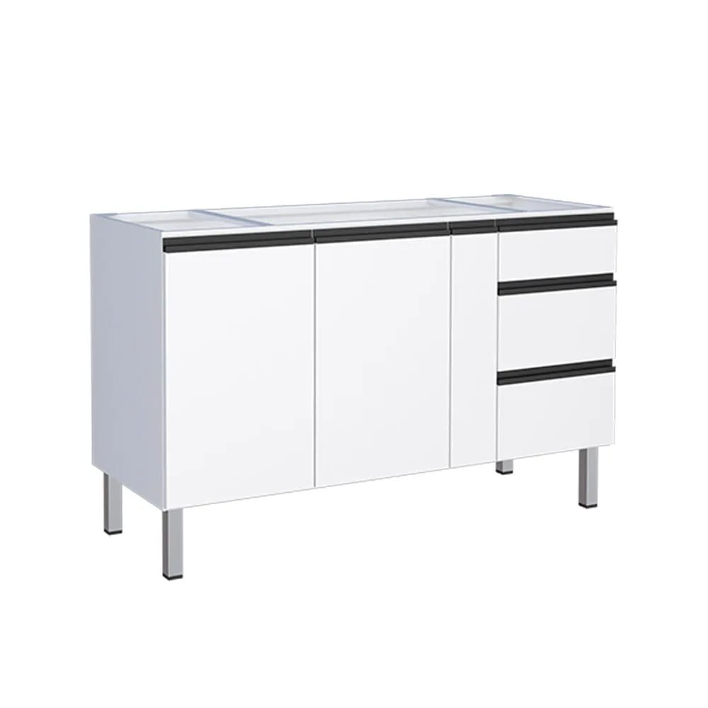 Gabinete Para Cozinha De Aço Gaia 146Cm Branco Cozimax