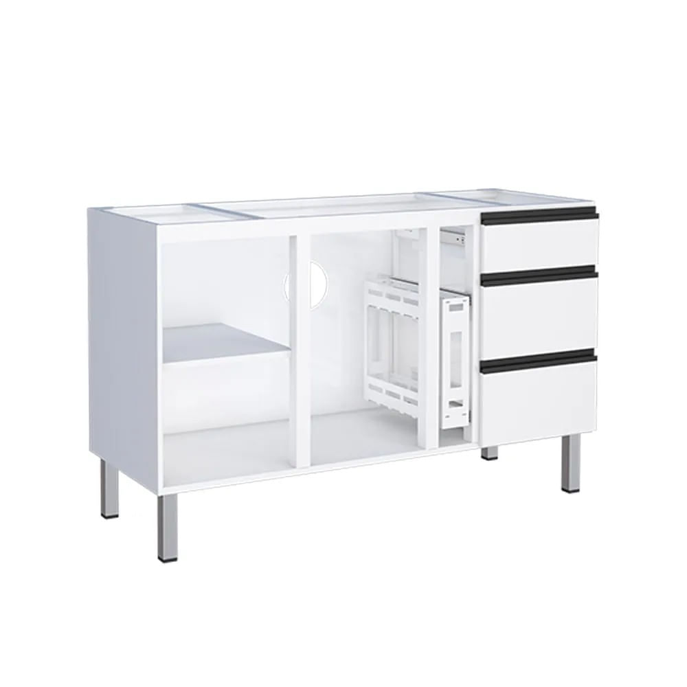 Gabinete Para Cozinha De Aço Gaia 146Cm Branco Cozimax