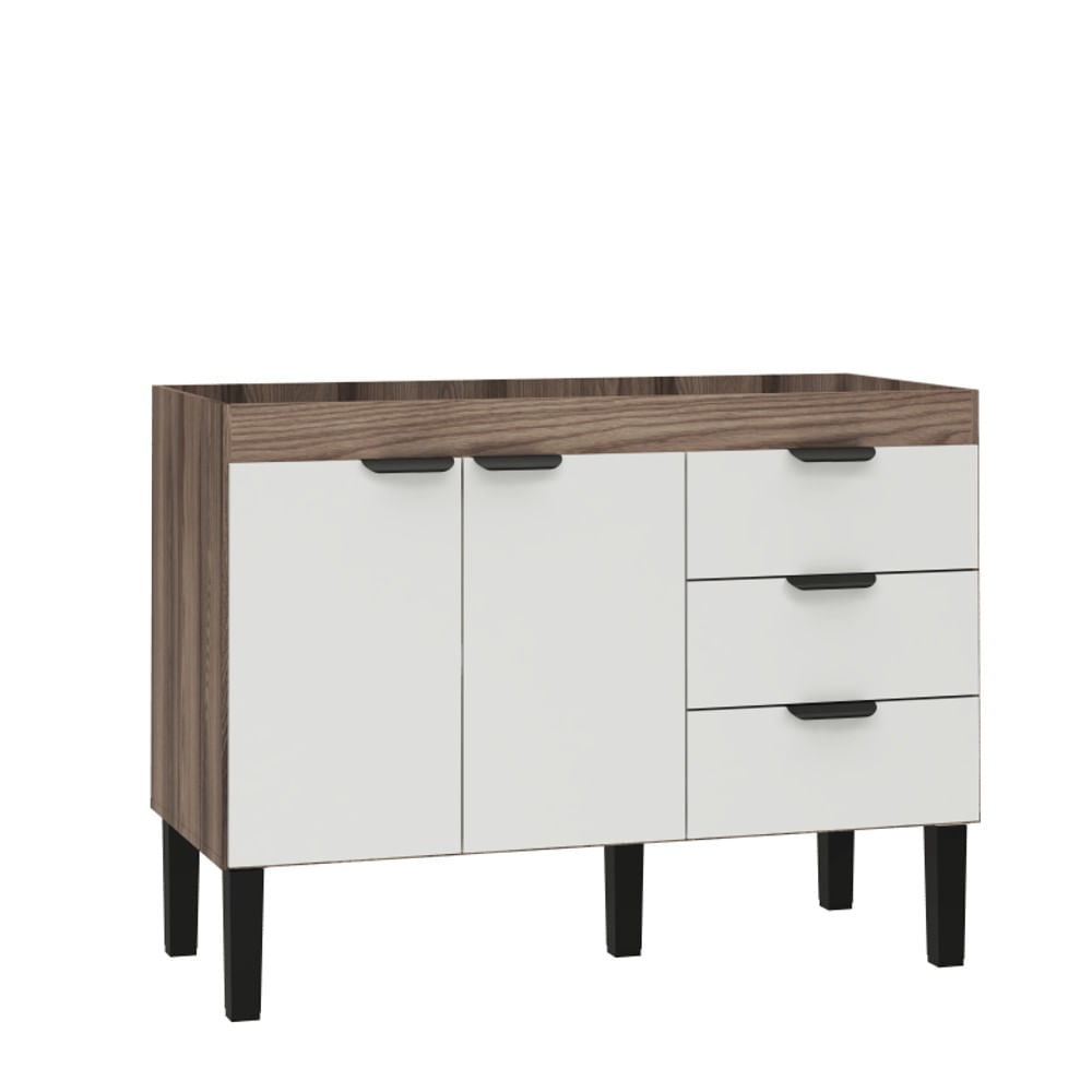Gabinete Para Cozinha Em Madeira Flamingo 114Cm Tamarindo E Branco Cozimax