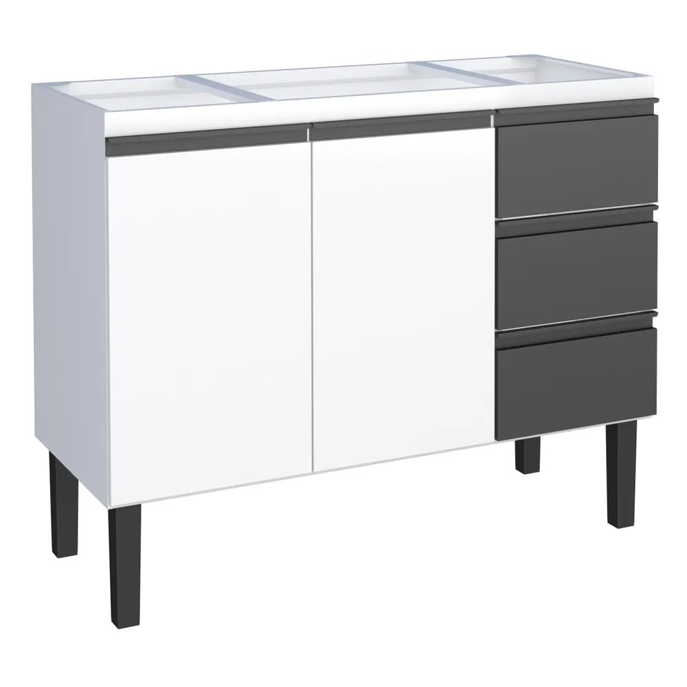 Gabinete Aço Netuno 117X85X50Cm Preto Cozimax