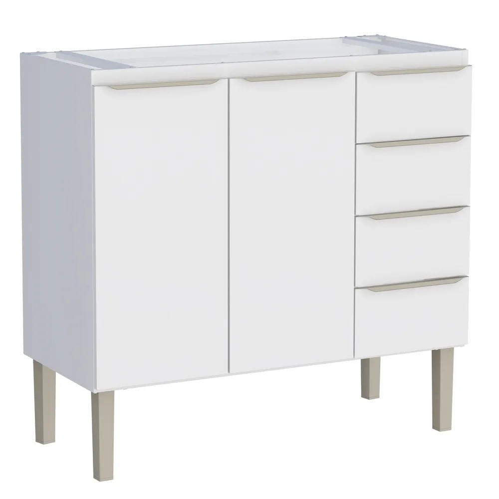 Gabinete Cozinha Aço Flora 117X91X52 Branco Pia 120 Cozimax