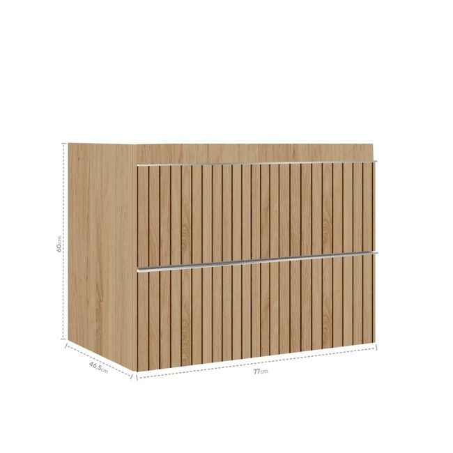 Gabinete Blu Ripy 80Cm Sem Lavatório Wood Bumi