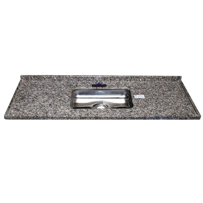 Pia de Cozinha em granito com cuba inox 180Cm Ocre Itabira Nina Venturini