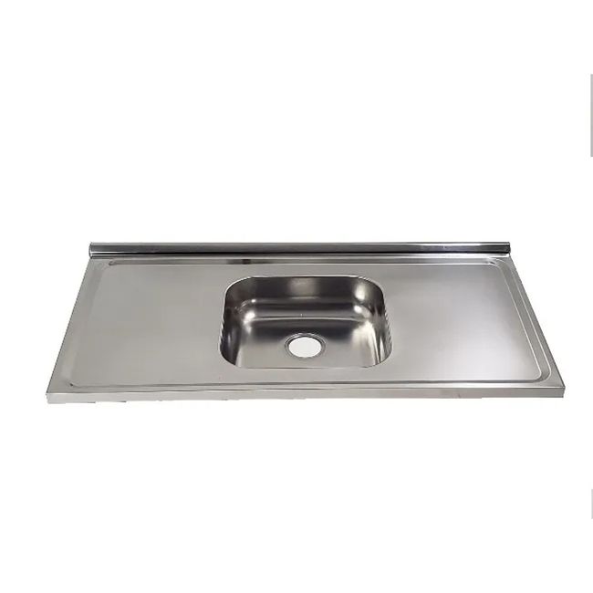 Pia Inox Aço 430 100x52cm Com Cuba Simples Central Ps1000 Fabrinox