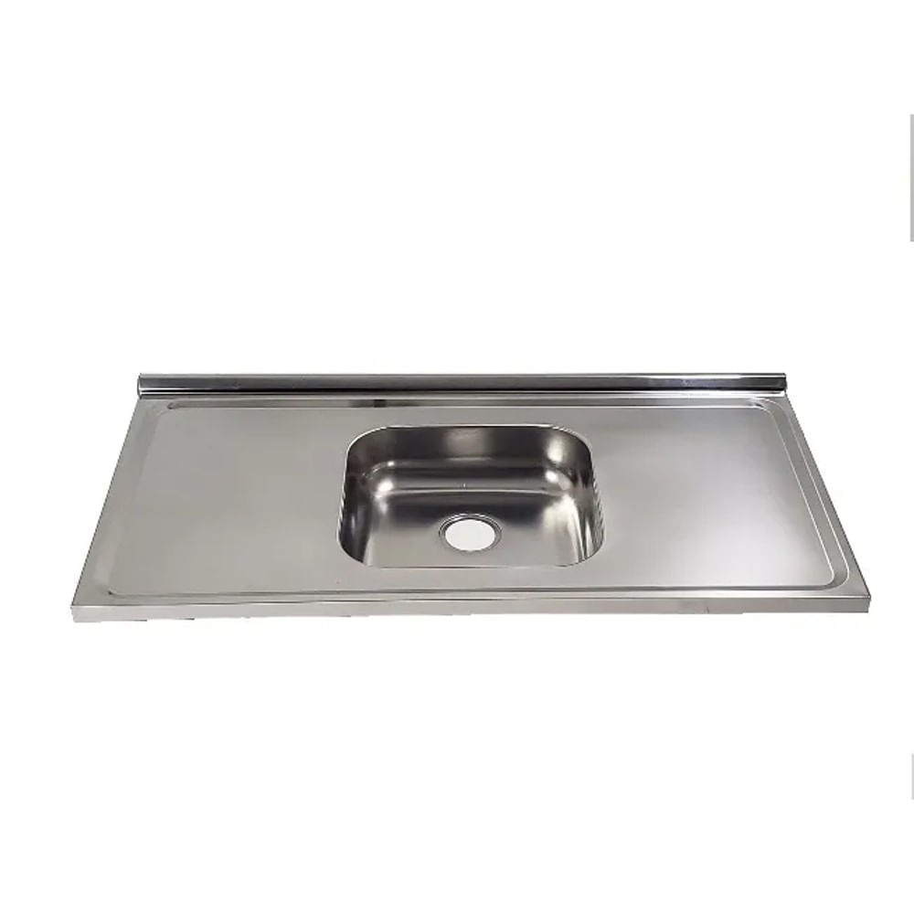 Pia Inox Aço 430 100x52cm Com Cuba Simples Central Ps1000 Fabrinox