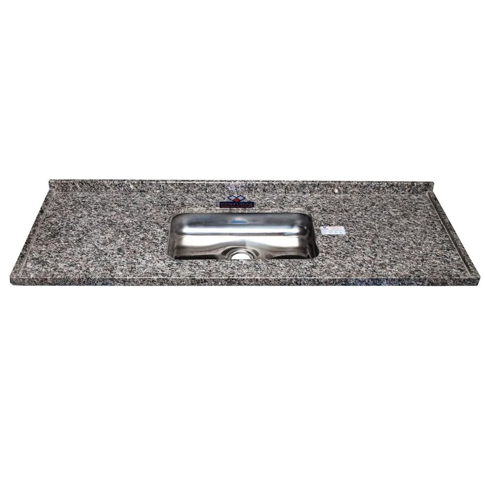 Pia de Cozinha em Granito com Cuba Inox 150Cm Ocre Itabira Nina Venturini