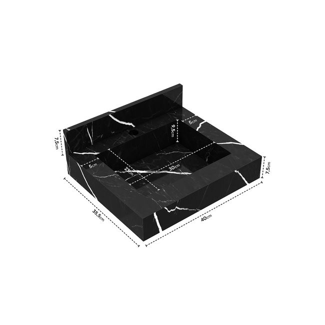 Conjunto Toucador Com Gaveta Club Kit 40Cm Preto Bumi