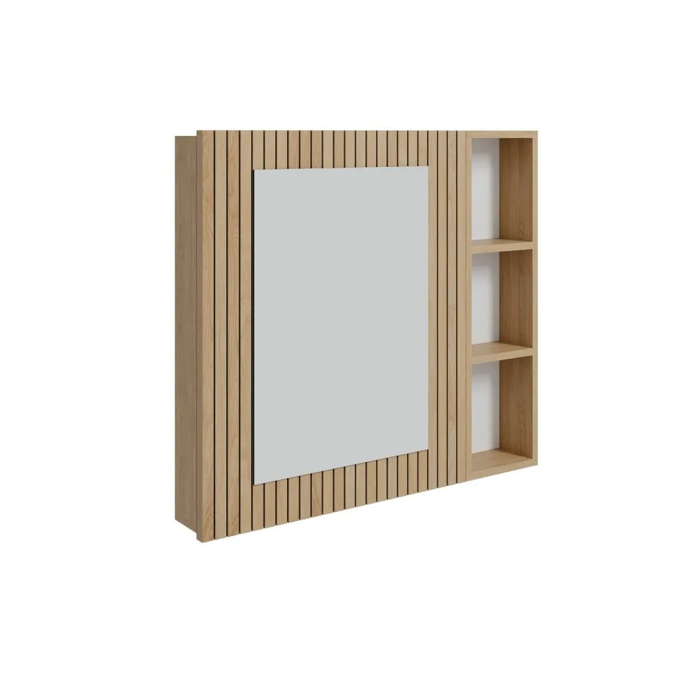 Espelheira Para Banheiro Ripy 80Cm Wood Bumi