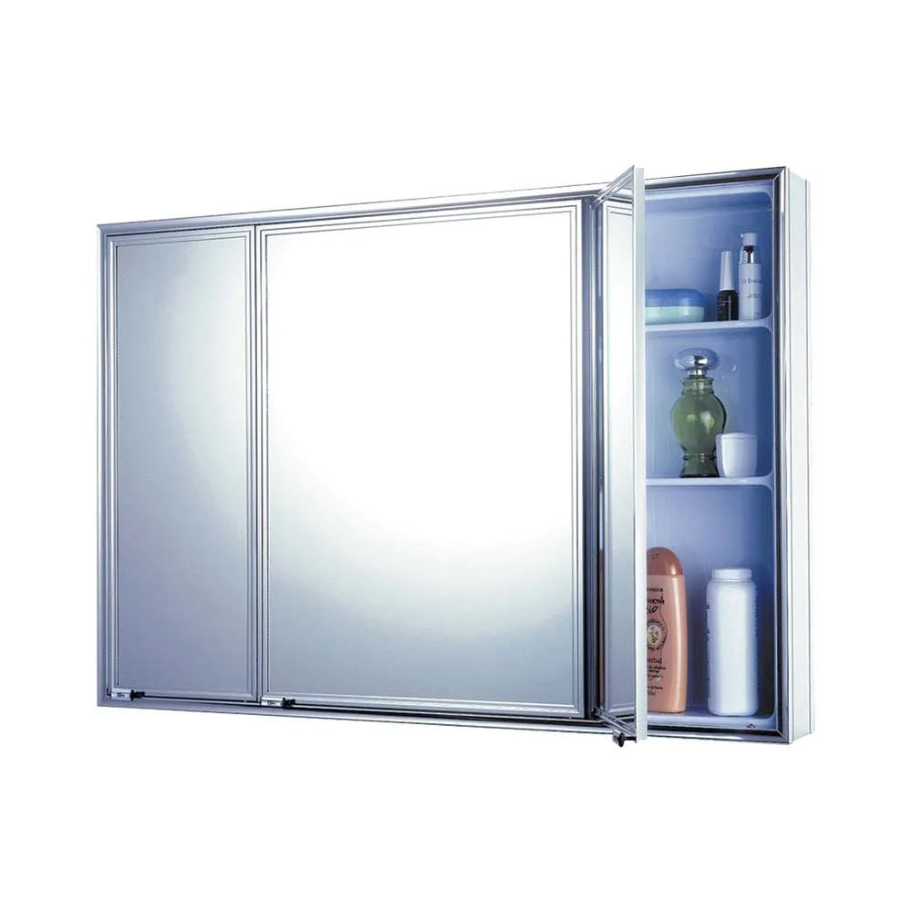 Espelheira de Sobrepor Cristal A: 48.5cm X L: 71cm  Cris-Metal Branco