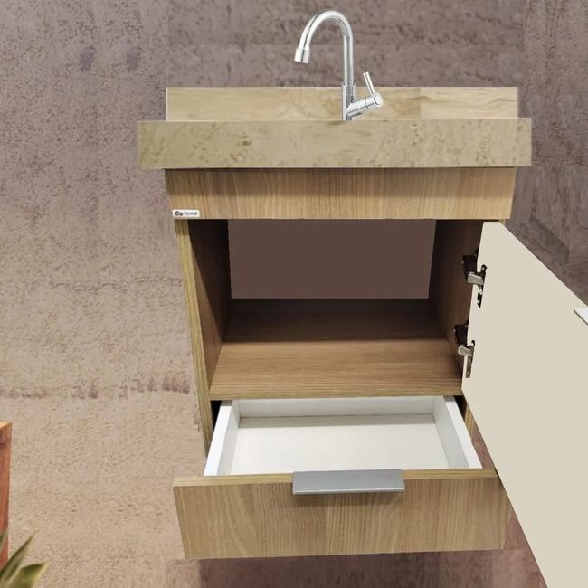 Club Kit 40Cm Para Banheiro Com Gaveta Wood Bumi