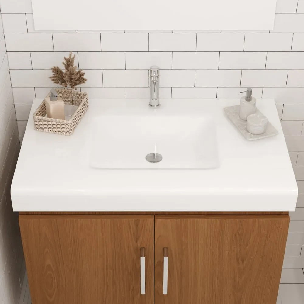 Kit Vitral 60 Com Bancada De Vidro E Espelho Freijo Astral Design