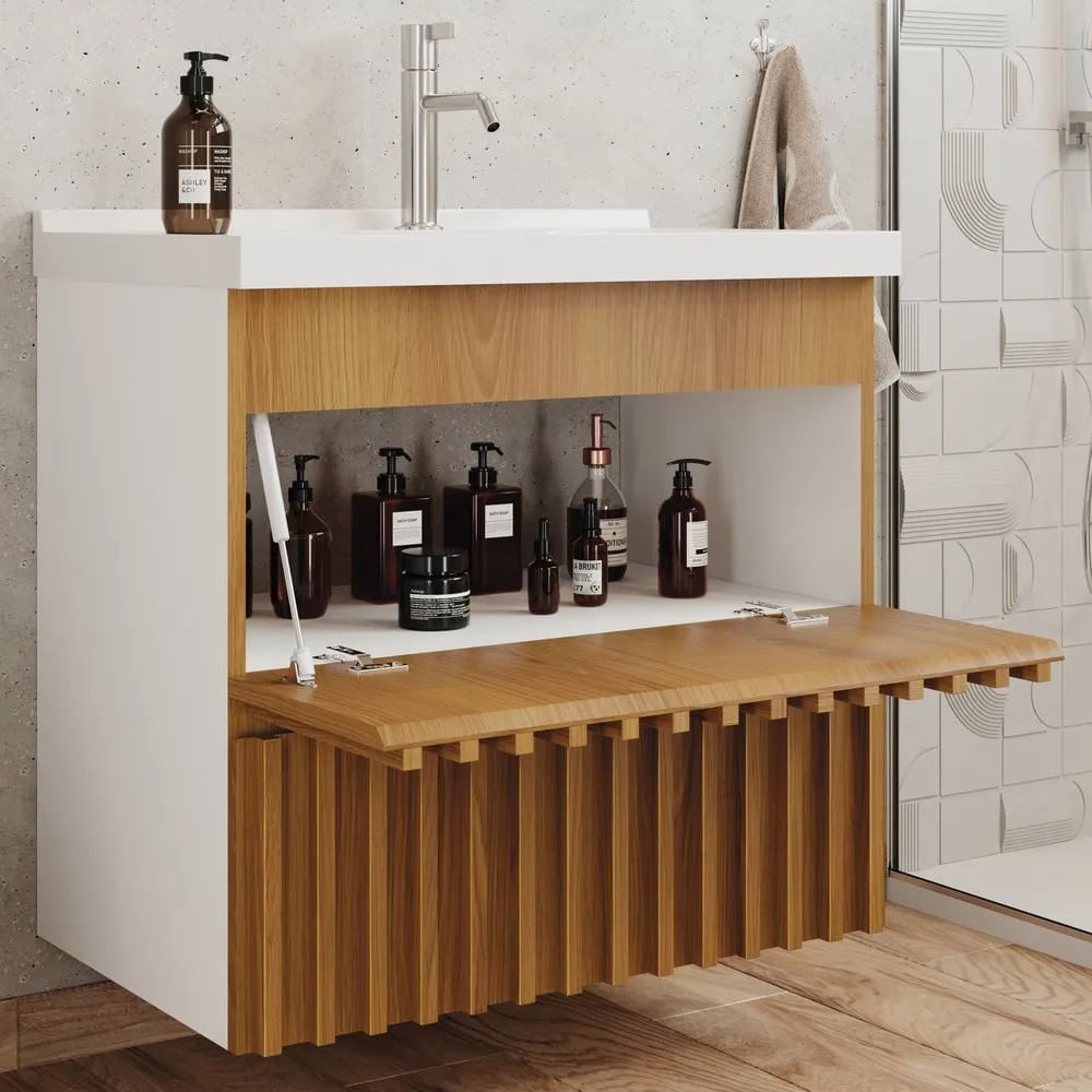 Kit Argo 66 Com Bancada E Espelho Freijó Astral Design