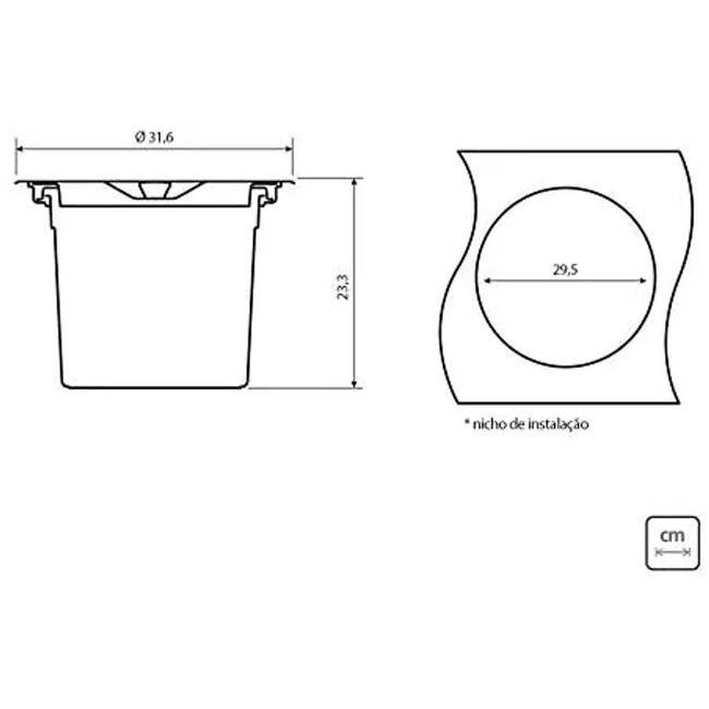 Lixeira De embutir Clean Round em Aço Inox Com Balde Plástico 8l Tramontina