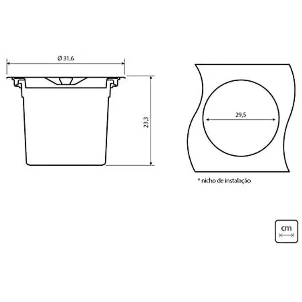 Lixeira De embutir Clean Round em Aço Inox Com Balde Plástico 8l Tramontina