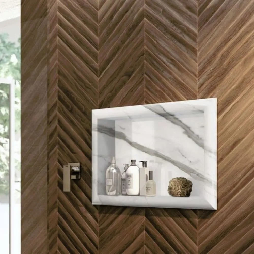 Nicho De Porcelanato 56X38 Calacata Blu