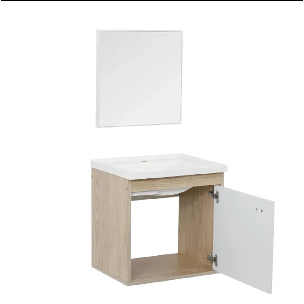 Conjunto De Banheiro Com Cuba E Espelheira Capella 40Cm  Berlin Branco Cerocha