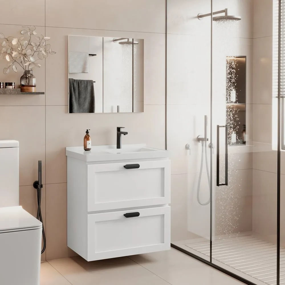 Kit Nivus 66 Com Bancada E Espelho Branco Astral Design