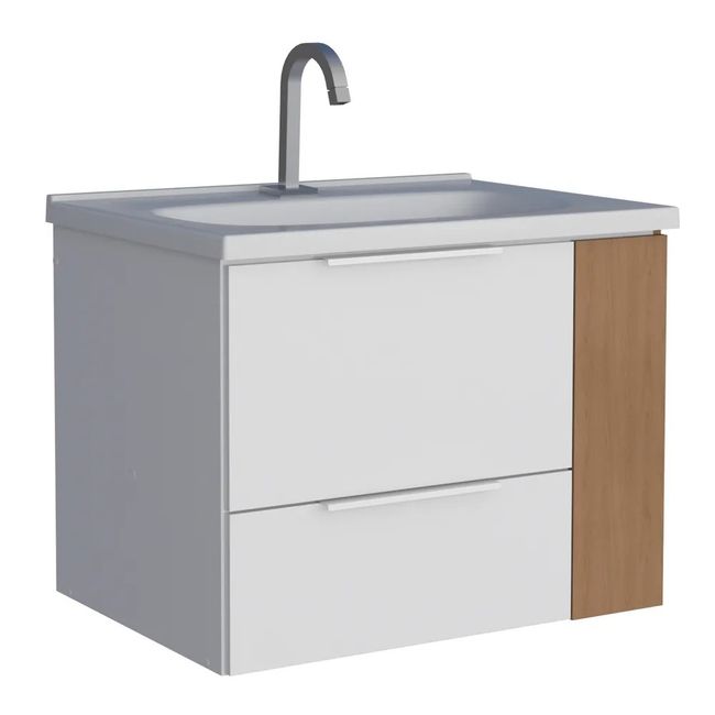 Toucador Banheiro Madeira Cosmos Direita 60X55X44 Branco Jequitibá Cozimax