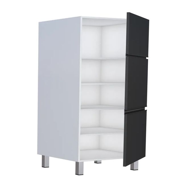 Paneleiro Cozinha Aço Gaia 60X214X54 Preto Cozimax