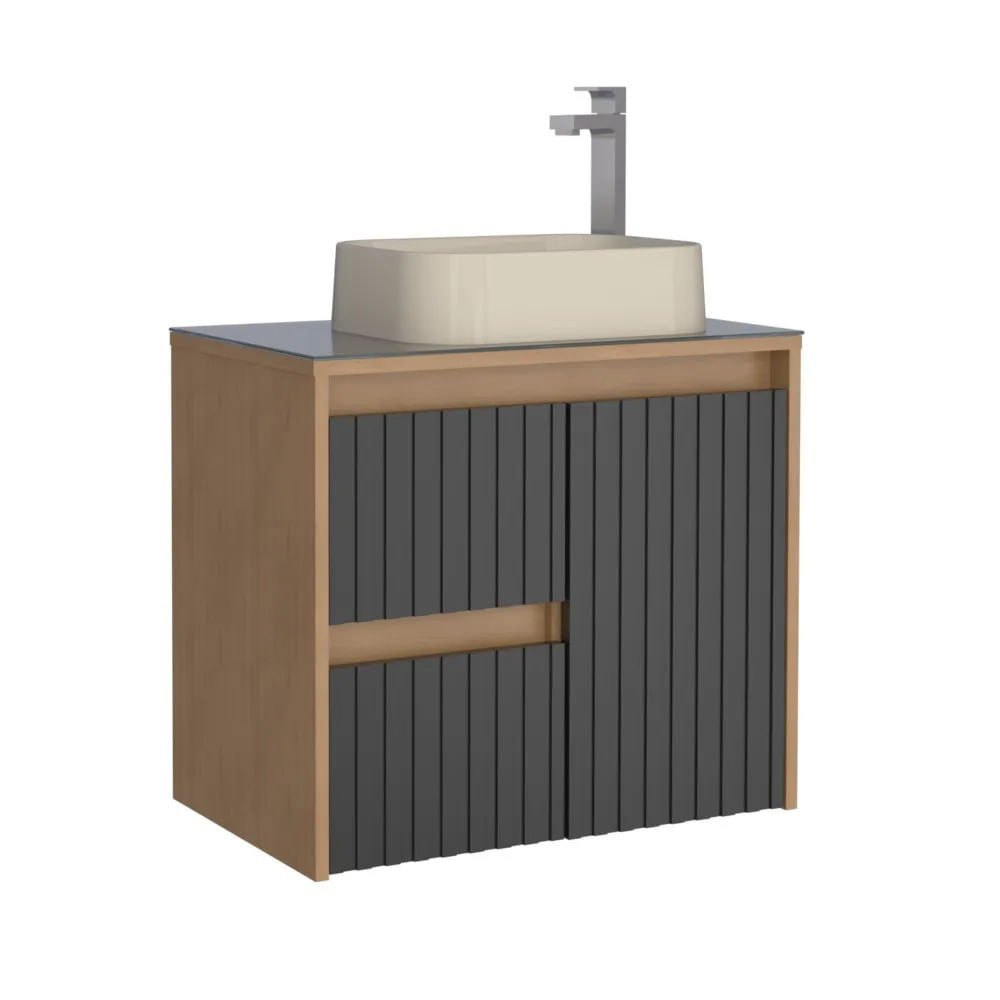 Toucador Madeira Kyoto 61X54X36Cm Jequitiba Preto Cozimax