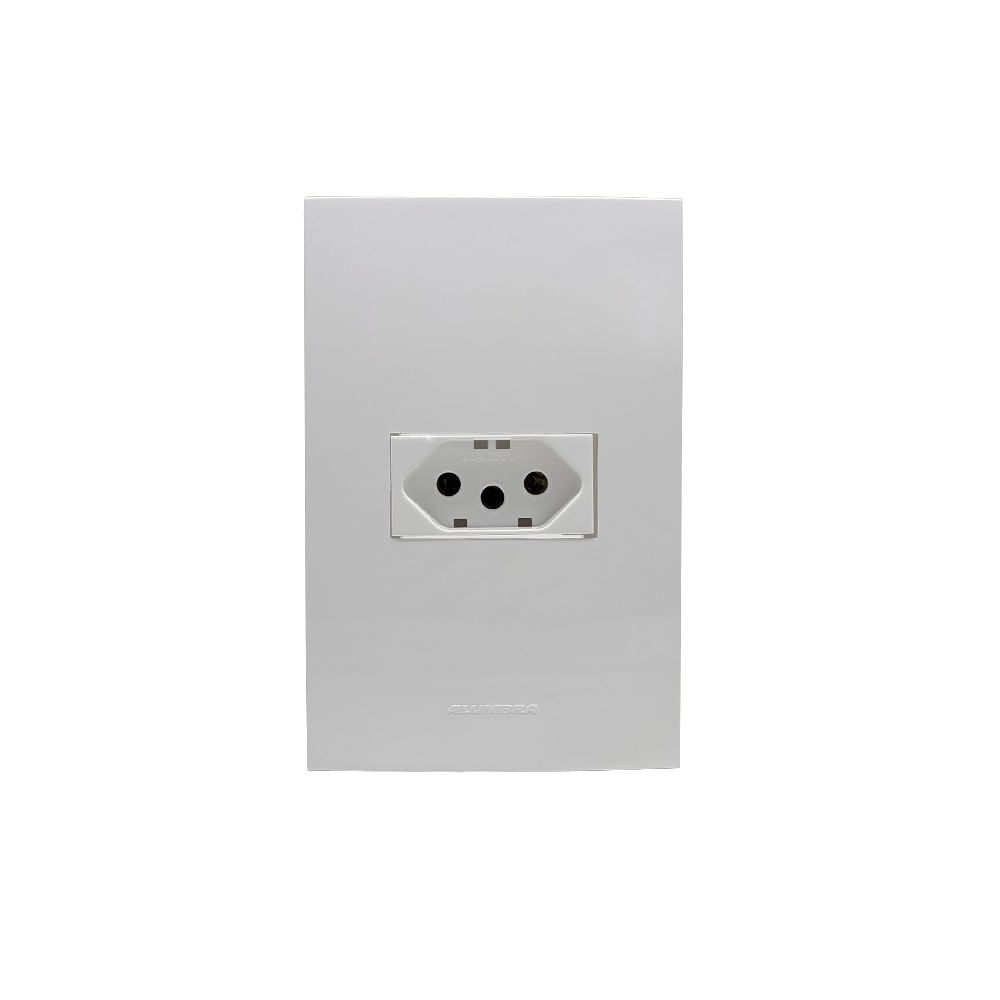 Conjunto 1 Tomada 2P T 20A 250V~ Com Placa 4x2 Linha Inova Pro Branco Alumbra