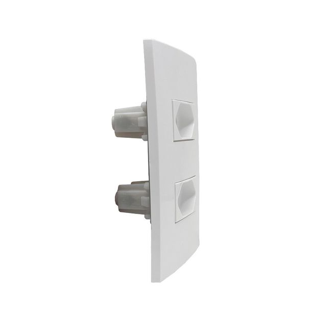 Conjunto 2 Tomadas 2P T 10A 250V~ Com Placa 4x2 Linha Inova Pro Branco Alumbra