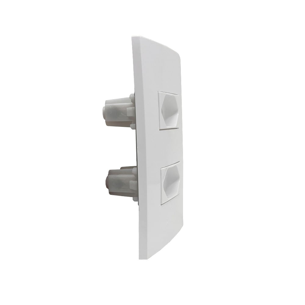 Conjunto 2 Tomadas 2P T 10A 250V~ Com Placa 4x2 Linha Inova Pro Branco Alumbra