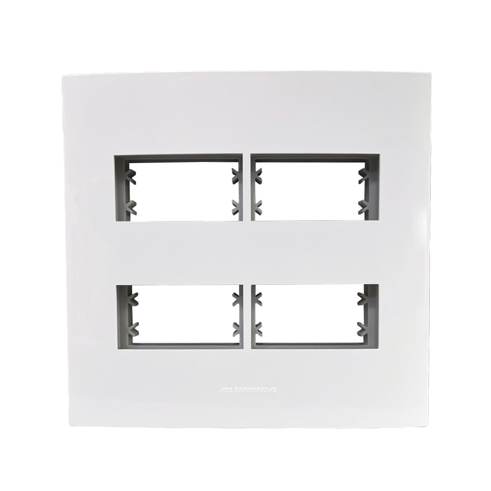 Placa 4 Módulos Com Suporte Inova Pro 4x4 Branco Alumbra