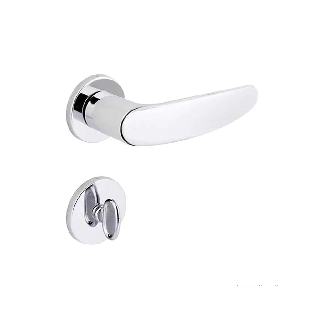 Fechadura para banheiro em aço inox e zamac Verona Polo Z 18x6,15cm cromada Arouca