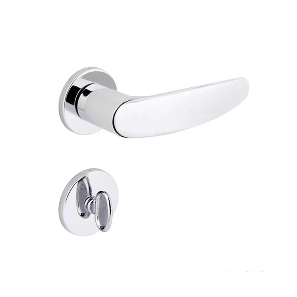 Fechadura para banheiro em aço inox e zamac Verona Polo Z 19,5x7,9cm cromada Arouca