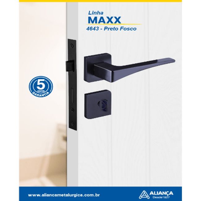 Fechadura Vega Wc 4743 Preto Fosco 83724 Aliança