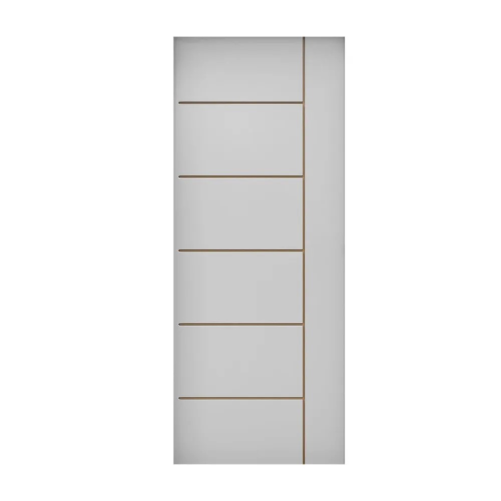 Folha de Porta de Madeira Frisada 210x72 Branco UV Miolo Colméia Elegance Eucatex
