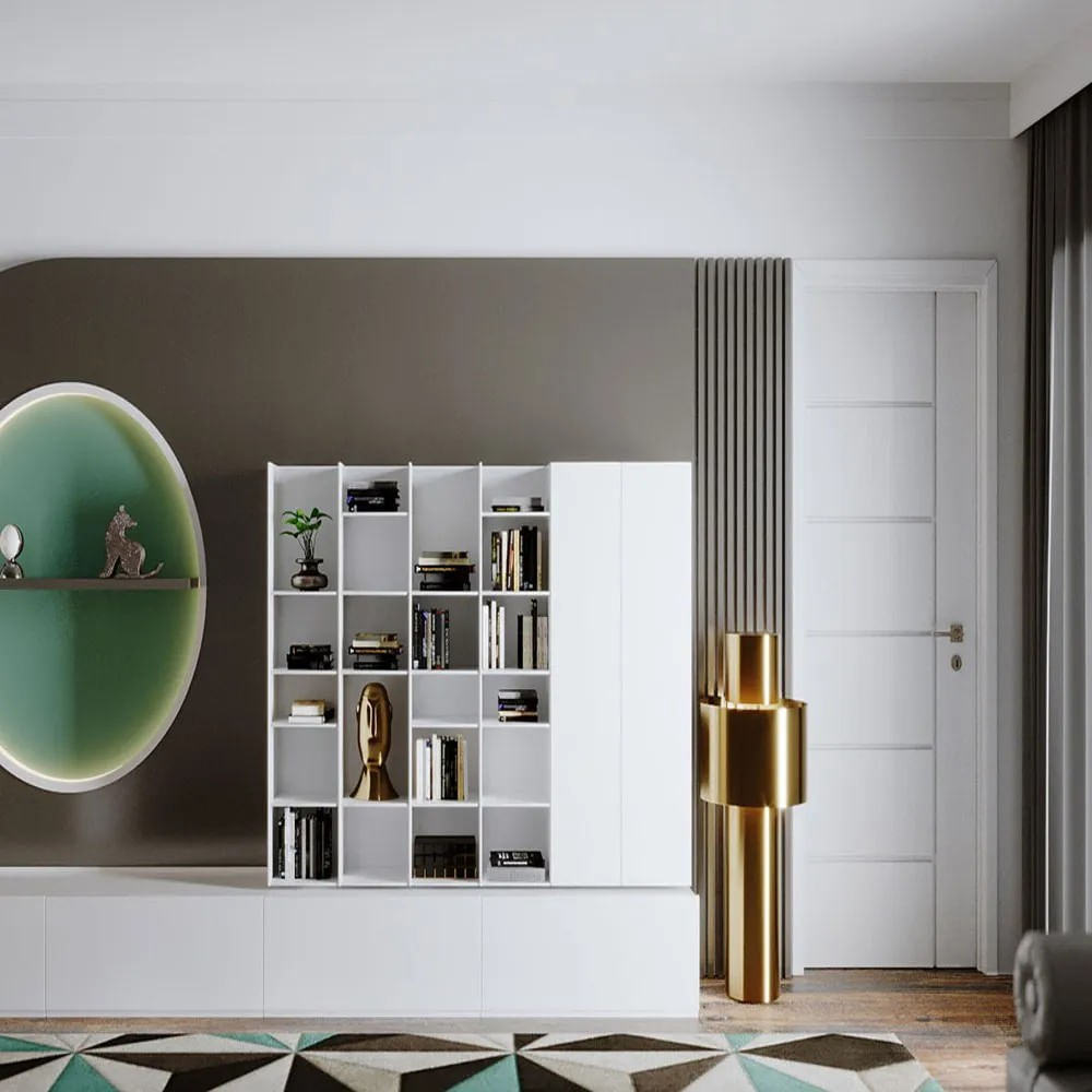 Folha de Porta de Madeira Frisada 210x72 Branco UV Miolo Colméia Elegance Eucatex