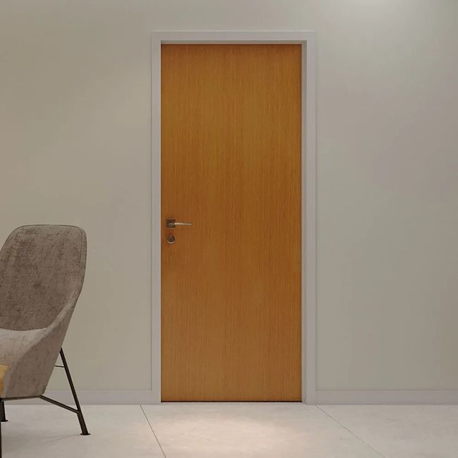 Folha De Porta Eucaplac Miolo Colmeia Acabamento Nogal Mel Pintura Uv Dispensa Acabamento 920x2100 Eucatex