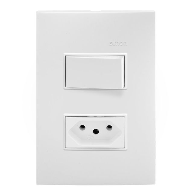 Conjunto-1-Interruptor-Simples-10A-250V-1-Tomada-2P-T-Padrao-Brasileiro-10A-250V-Branco-30-Line-Simon-2619822-1